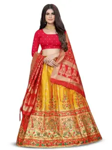 Rujave Semi-Stitched Lehenga & Unstitched Blouse With Dupatta