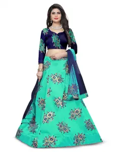 Rujave Woven Design Semi-Stitched Lehenga & Unstitched Blouse With Dupatta