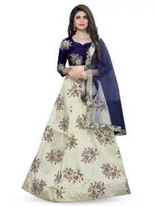 Rujave Woven Design Semi-Stitched Lehenga & Unstitched Blouse With Dupatta