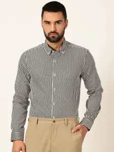 Thomas Scott Premium Striped Button-Down Collar Long Sleeves Formal Shirt