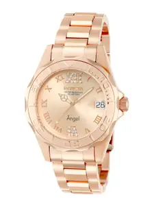 Invicta Women Embellished & Stainless Steel Bracelet Style Straps Analogue Watch 14398