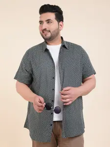 Sztori Classic Short Sleeves Spread Collar Opaque Printed Casual Shirt