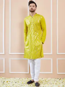 See Designs Floral Printed Mandarin Collar Long Sleeves Kurta