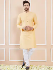 See Designs Mandarin Collar Long Sleeves Pure Cotton Straight Kurta With Pyjamas