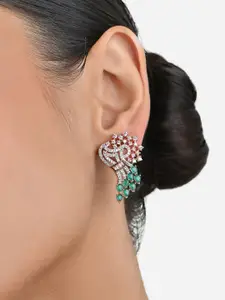 Fida Gold-Plated Peacock Shaped Studs Earrings