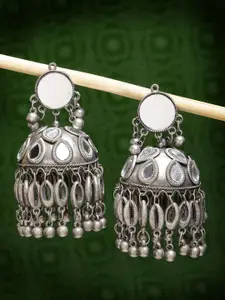 NVR Silver-Plated Dome Shaped Jhumkas