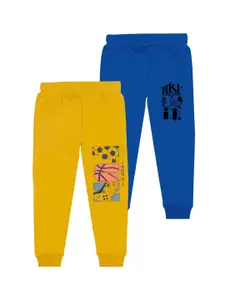 BAESD Boys Pack Of 2 Graphic Printed Cotton Mid Rise Joggers