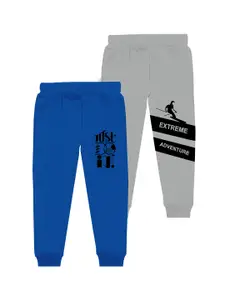 BAESD Boys Pack of 2 Typography Printed Cotton Joggers