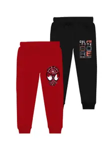 BAESD Boys Pack Of 2 Graphic Printed Cotton Mid Rise Joggers