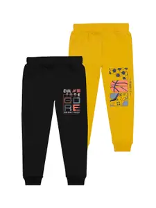 BAESD Boys Pack Of 2 Typography Printed Cotton Joggers