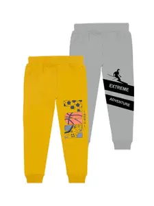 BAESD Boys Pack Of 2 Graphic Printed Cotton Joggers