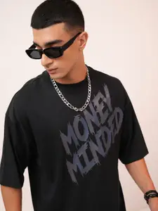 HIGHLANDER Round Neck Oversized Elbow Length Half Sleeve T Shirt