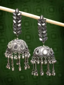 NVR Silver-Plated Dome Shaped Jhumkas
