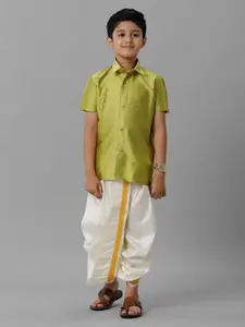 Ramraj Boys Slik Cotton Shirt with Dhoti Pants