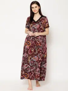 HOUSE OF KKARMA Ethnic Motifs Print Crepe A-Line Maxi Dress