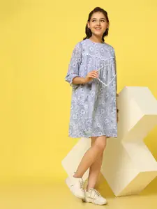 BAESD Girls Floral Printed Chiffon A-Line Dress