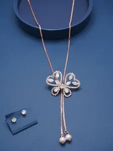 Ramdev Art Fashion Jwellery Brass Rose Gold-Plated Necklace