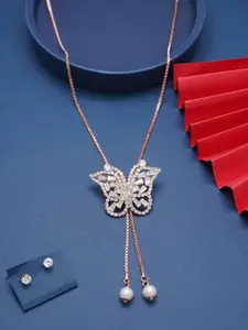 Ramdev Art Fashion Jwellery Brass Rose Gold-Plated Necklace