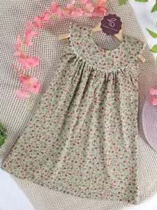 BAESD Girls Floral Printed Sleeveless Fit & Flare Dress