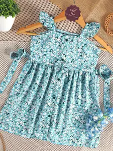 BAESD Shoulder Strap Floral Print Peplum Dress