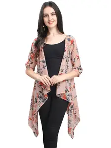 Fashfun Women Printed Longline Open Front Shrug