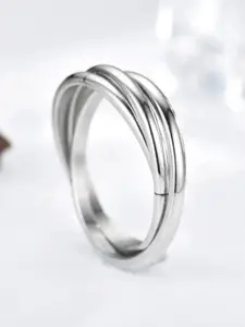 SALTY Men Stainless Steel Geometric Finger Ring