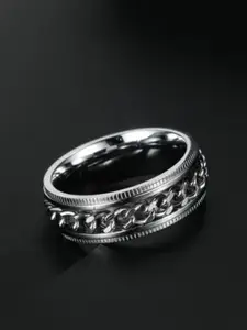 SALTY Men Stainless Steel Runic Band Finger Rings