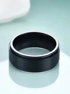 SALTY Men Stainless Steel Black Ring