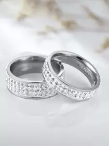 SALTY Men 925 Stainless Steel Tuxedo Band Ring