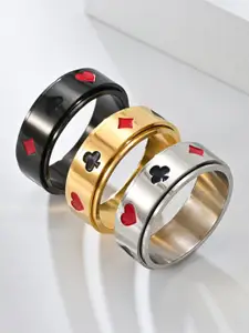 SALTY 92.5 Stainless Steel Card Shark Signet Ring