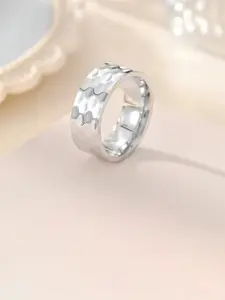 SALTY Men Stainless Steel Textured Finger Rings