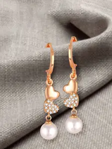 Vighnaharta Gold Plated CZ Studded Contemporary Drop Earrings