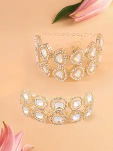 Zaveri Pearls Women 2 Gold-Plated Wraparound Bracelet