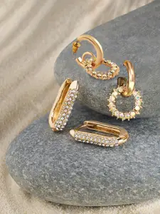 Zaveri Pearls Contemporary Hoop Earrings