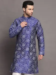 Utsav Fashion Floral Printed Mandarin Collar Long Sleeves Straight Kurta