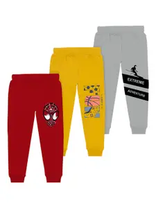 BAESD Boys Pack Of 3 Graphic Printed Cotton Joggers