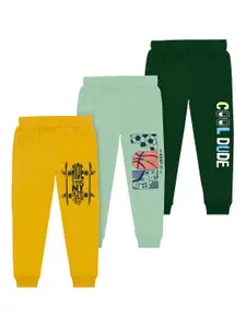 BAESD Boys Pack Of 3 Printed Cotton Mid Rise Joggers