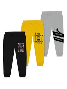 BAESD Boys Pack Of 3 Printed Cotton Mid Rise Joggers