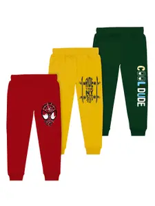 BAESD Boys Pack Of 3 Printed Cotton Mid Rise Joggers