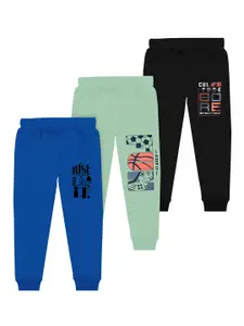 BAESD Boys Pack Of 3 Printed Mid Rise Cotton Joggers