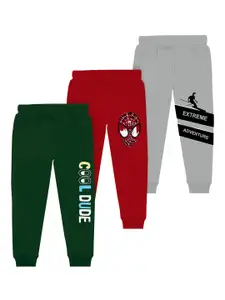 BAESD Boys Pack Of 3 Printed Mid Rise Cotton Joggers