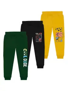 BAESD Boys Pack Of 3 Typography Printed Joggers