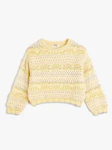 Koton Girls Open Knit Self Design Pullover