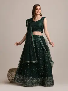 KALINI Embellished Semi-Stitched Lehenga & Unstitched Blouse With Dupatta