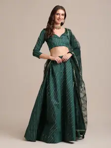 KALINI Embroidered Sequinned Semi-Stitched Lehenga & Unstitched Blouse With Dupatta
