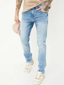max Men Mid-Rise Low Distress Heavy Fade Jeans