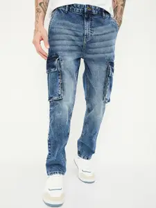 max URB_N Men Carrot Fit Washed Cargo Jeans