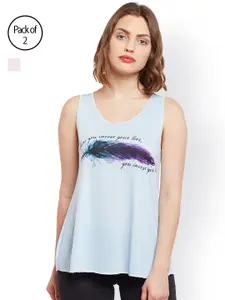 MACK JONNEY Women Pack of 2 Printed Tank Tops
