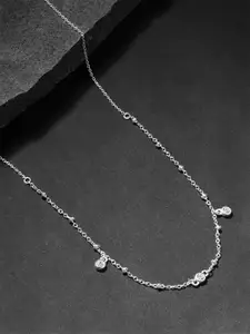 Accessorize London 925 Sterling Silver Hallmark Cubic Zirconia Ball & Sparkle Necklace