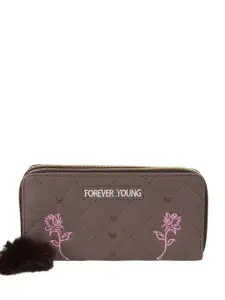 WALKWAY by Metro Women Floral Printed Embroidered Zip Around Wallet